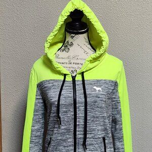 PINK VICTORIA'S SECRET Gray Green Track Jacket Hoodie - Small